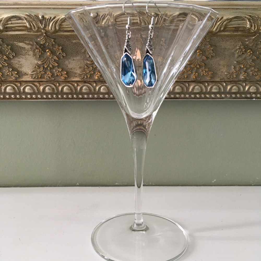 Givenchy Blue Topaz Crystal Drop Earrings
